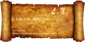 Liebich Nóra névjegykártya