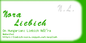 nora liebich business card